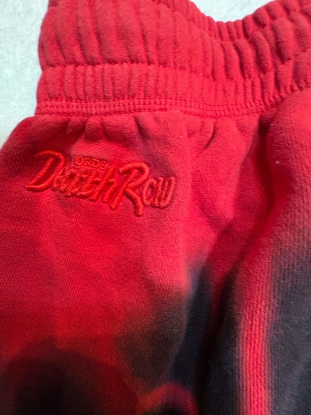 (A6) Death Row Records x Shoe Palace Red Tie Dye Fleece Shorts Men's‎ 2XL Rare